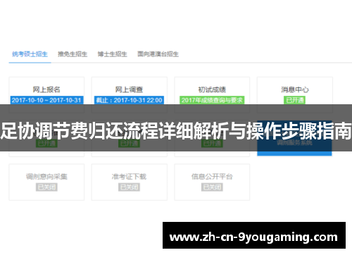 足协调节费归还流程详细解析与操作步骤指南
